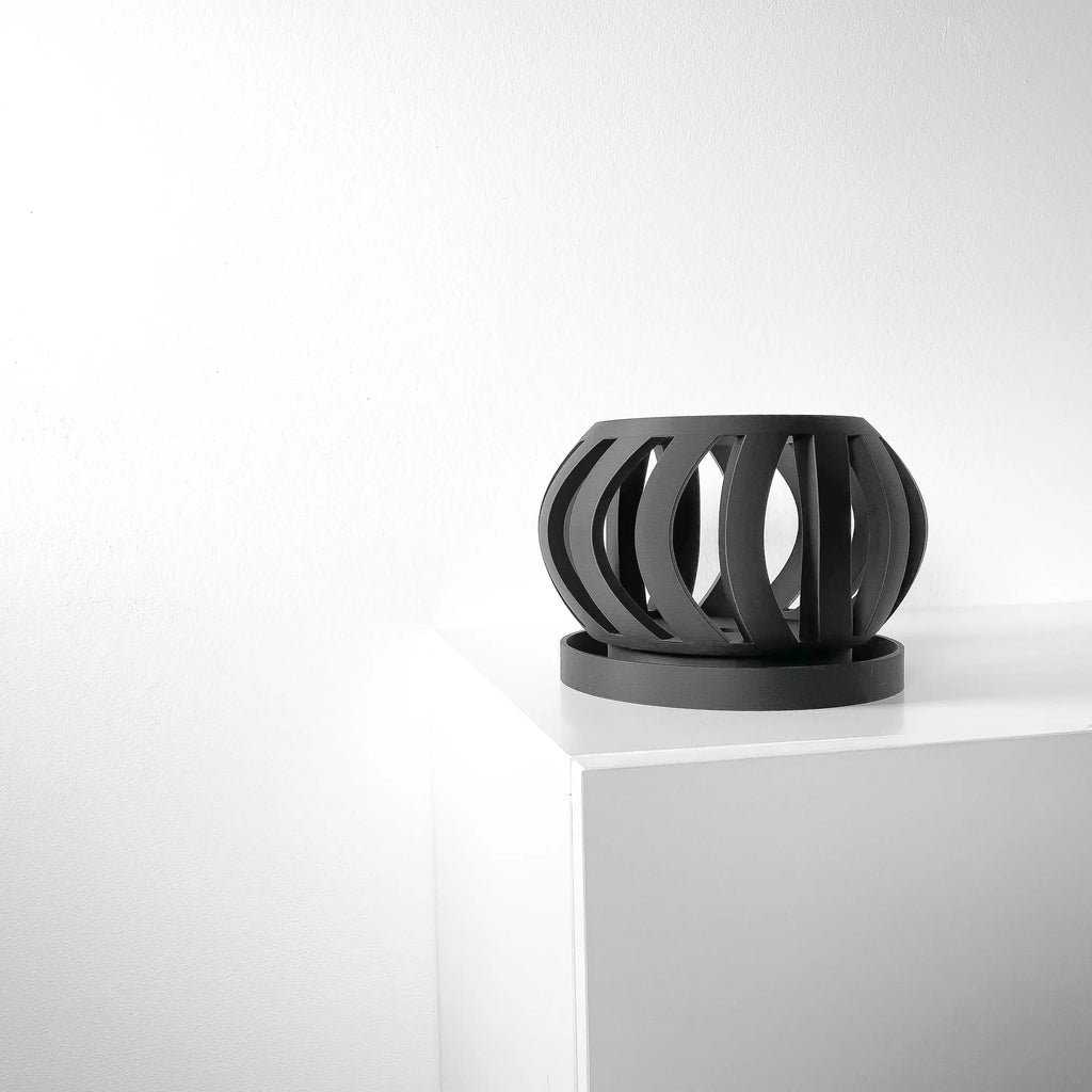 Oryx Orchid Pot with Tray, Modern PLA Plastic Planter