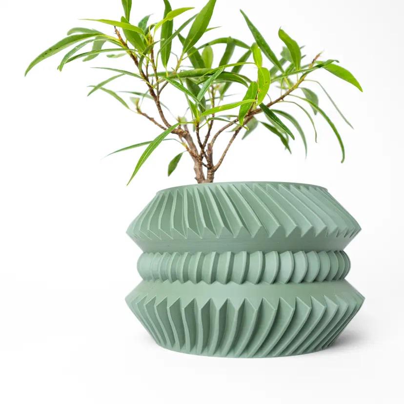 The Jako 3D Printed Planter Pot with Tray, Modern Home Decor