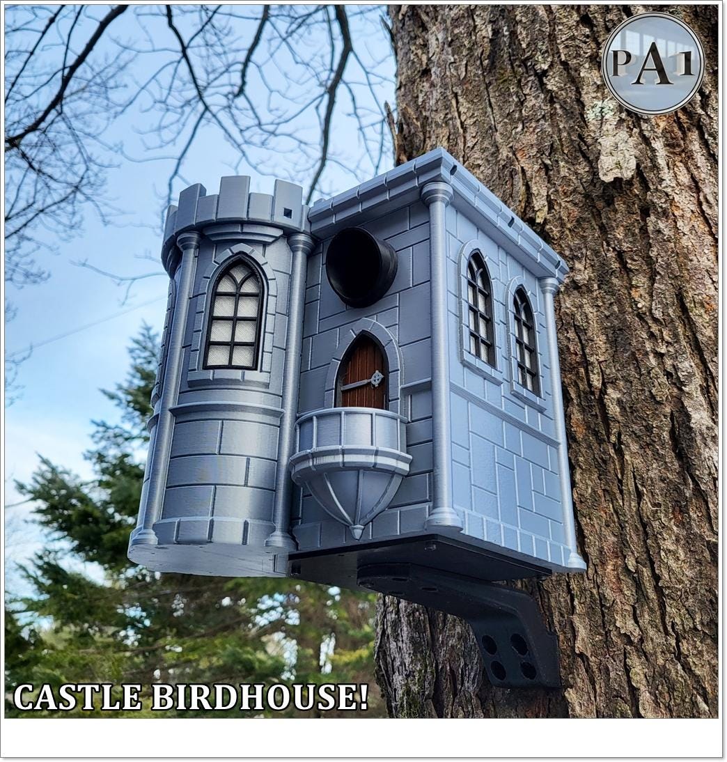 Majestic Castle Birdhouse, Outdoor Garden Decor