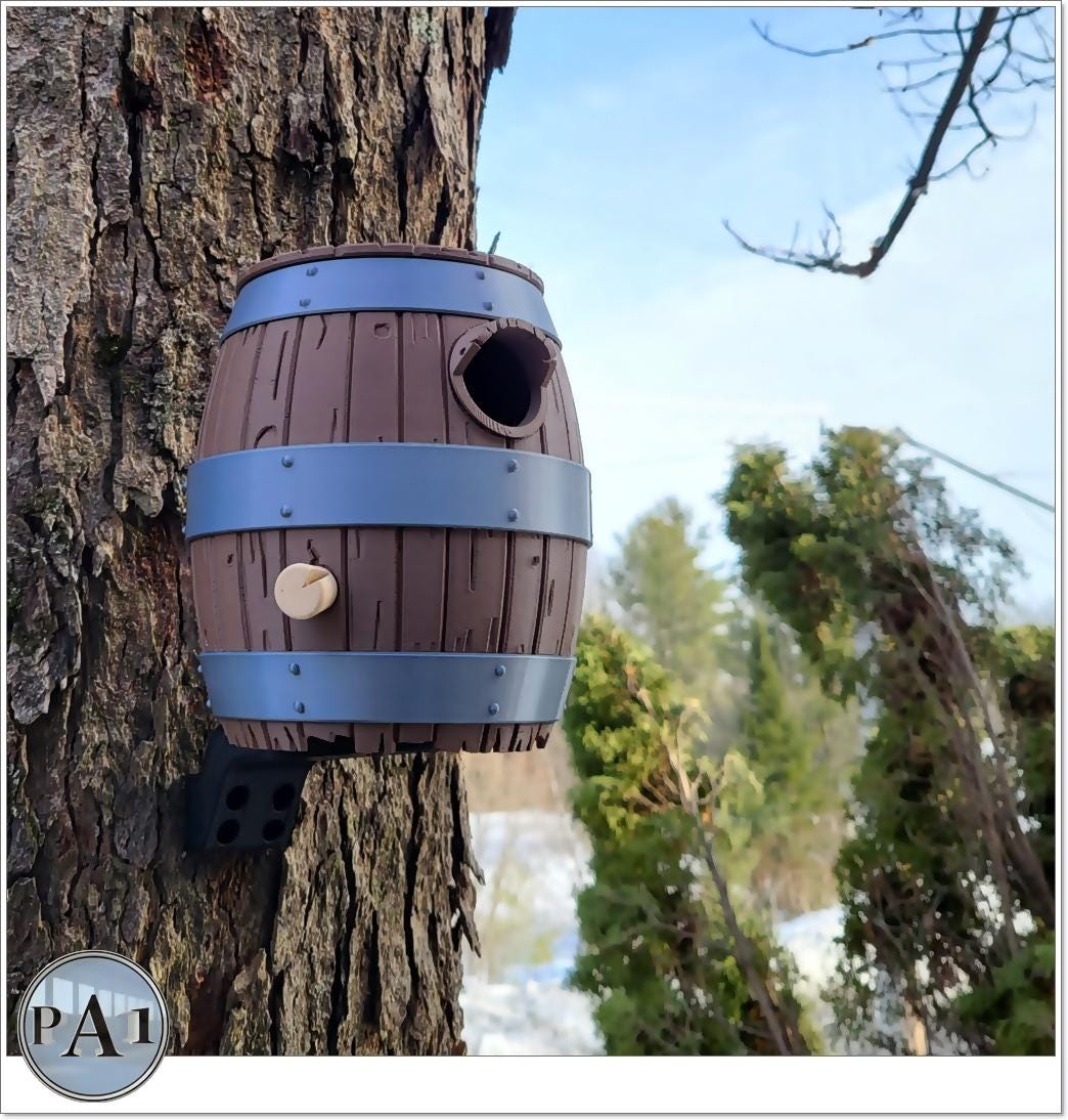 The Old Barrel Birdhouse