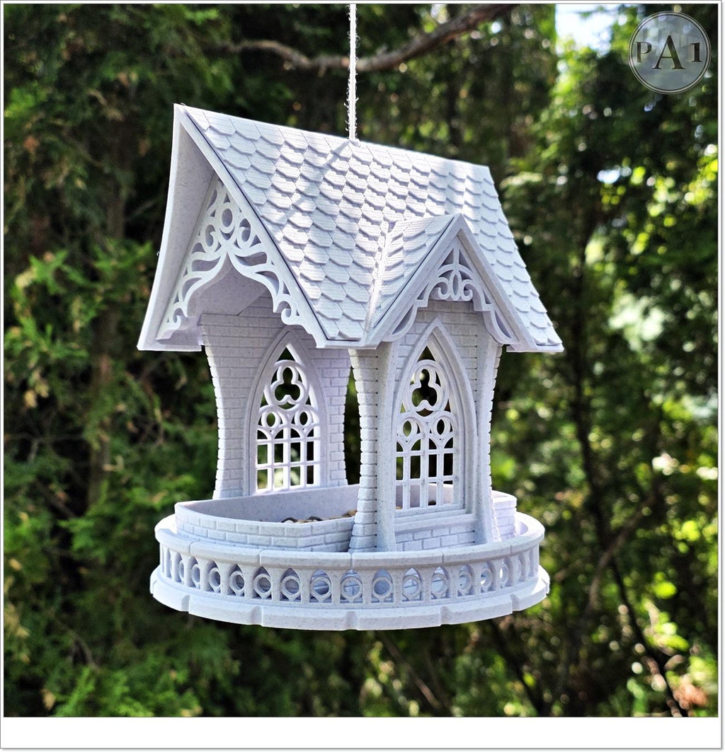 Gothic Cathedral Bird Feeder | Ornate Hanging Garden Decor | Victorian Outdoor Bird House