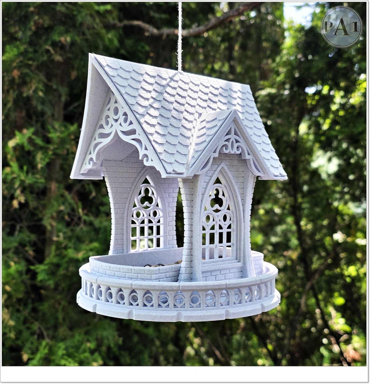 Gothic Cathedral Bird Feeder | Ornate Hanging Garden Decor | Victorian Outdoor Bird House