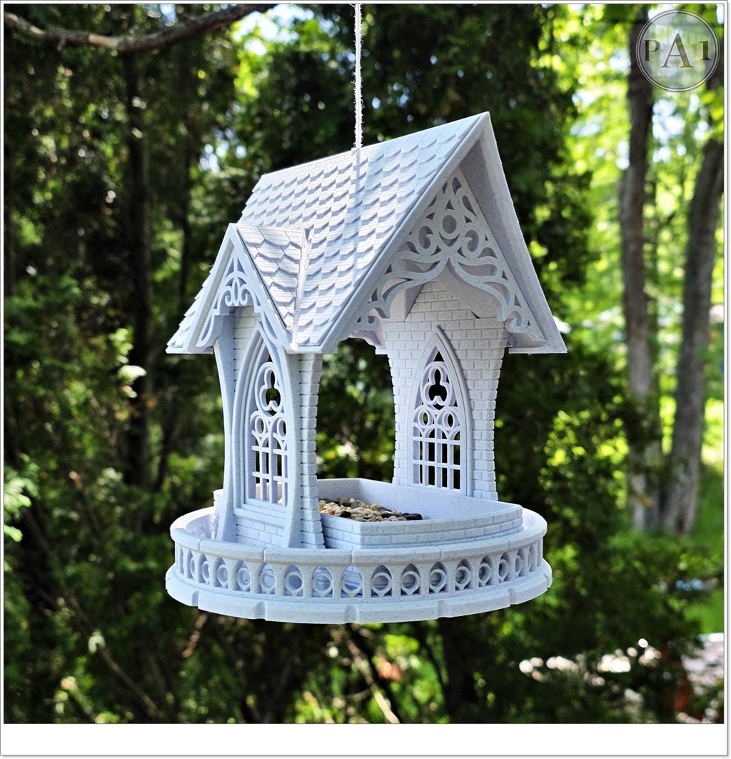 Gothic Cathedral Bird Feeder | Ornate Hanging Garden Decor | Victorian Outdoor Bird House
