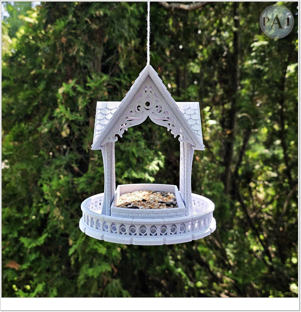Gothic Cathedral Bird Feeder | Ornate Hanging Garden Decor | Victorian Outdoor Bird House